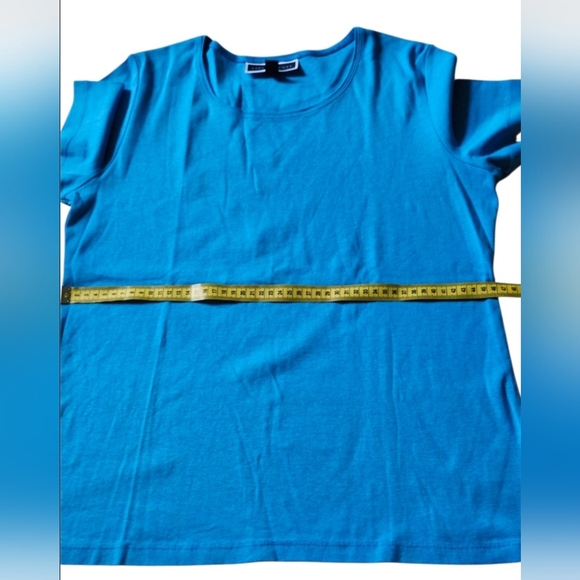 Karen Scott Fitted Blue Short Sleeve Tee - Picture 7 of 12